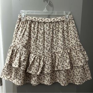 Madewell Cream Floral Mini Skirt-XS